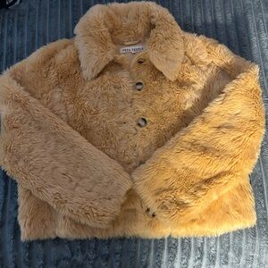 Free People Faux Fur Coat in Beige